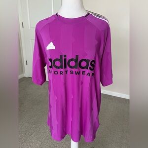NWT Adidas Tiro Cut 3 Striped Jacquard Boyfriend Tshirt Size Small
